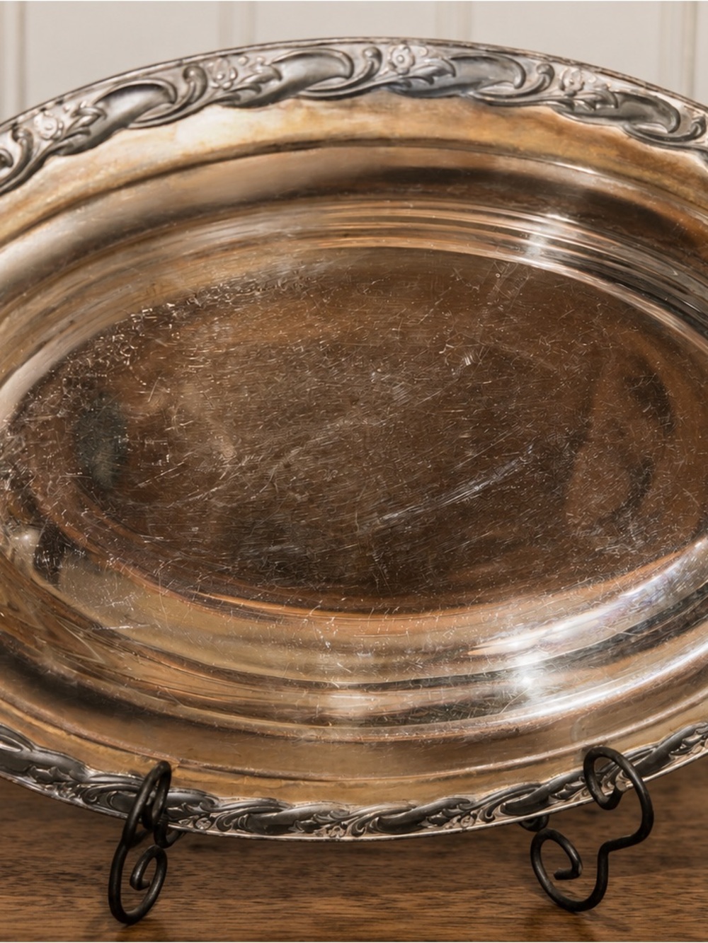 Vintage Sheridan Celeste 4000 Silverplate Oval Serving Bowl Art Nouveau